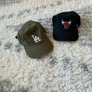 Black Chicago Bulls and Green LA Baseball Caps (2 for $8 or 1 for$5)